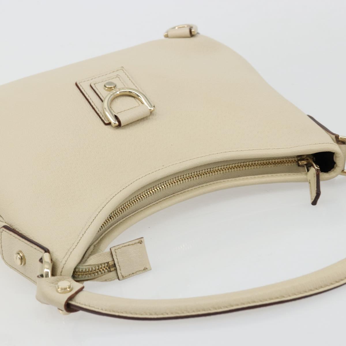 GUCCI Abbey Shoulder Bag Leather Beige Gold 130738 Auth 177798SAV