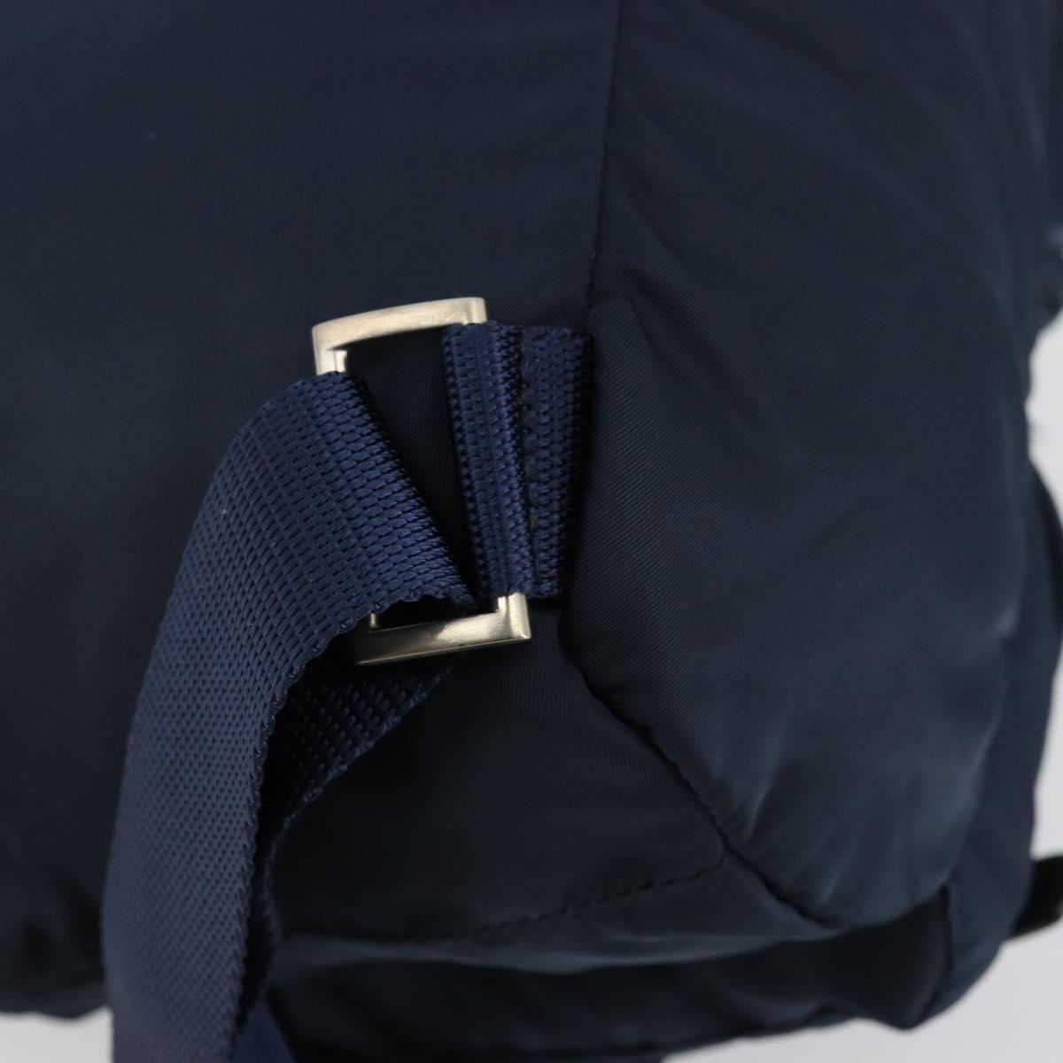 PRADA Backpack Nylon Navy Silver Auth 177799