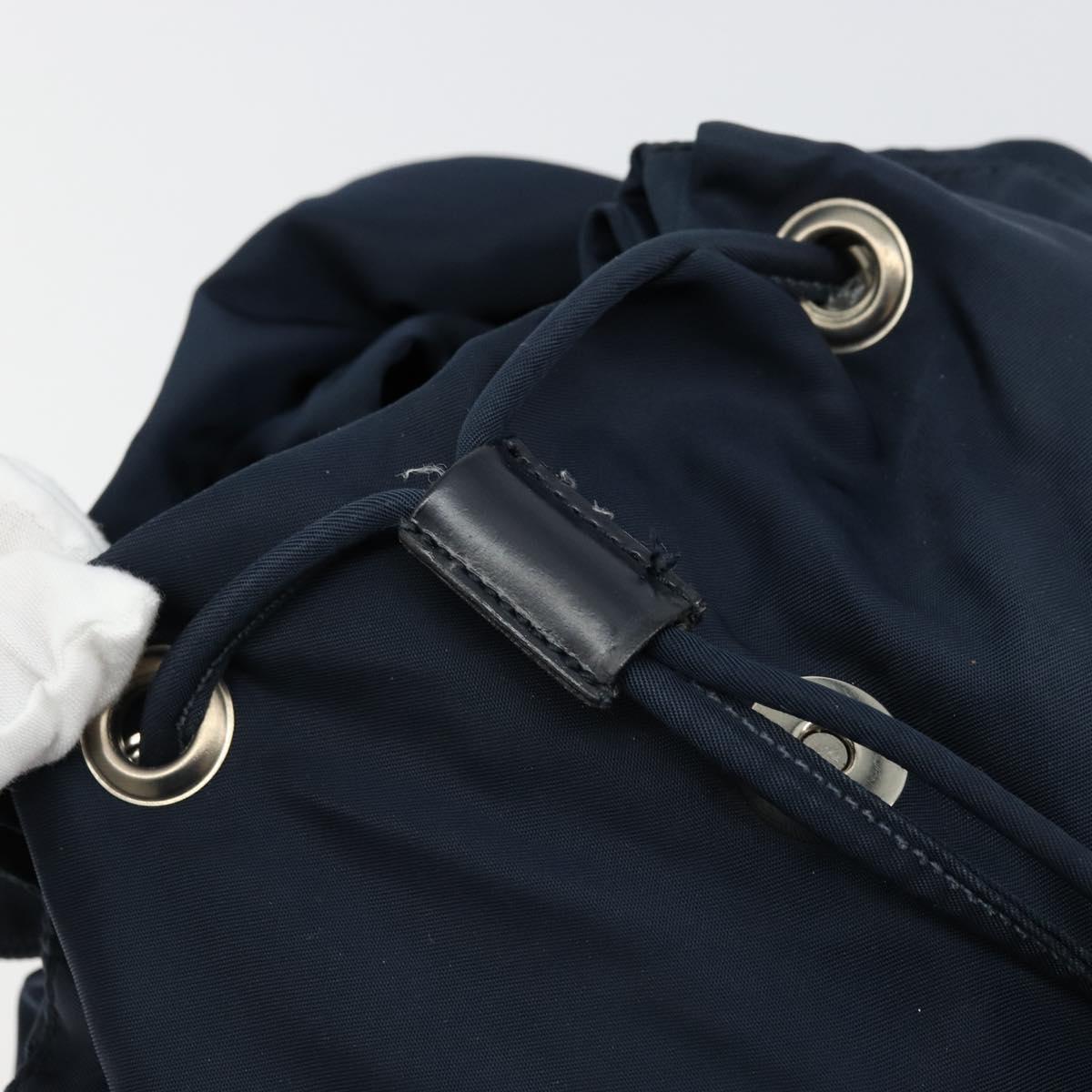 PRADA Backpack Nylon Navy Silver Auth 177799