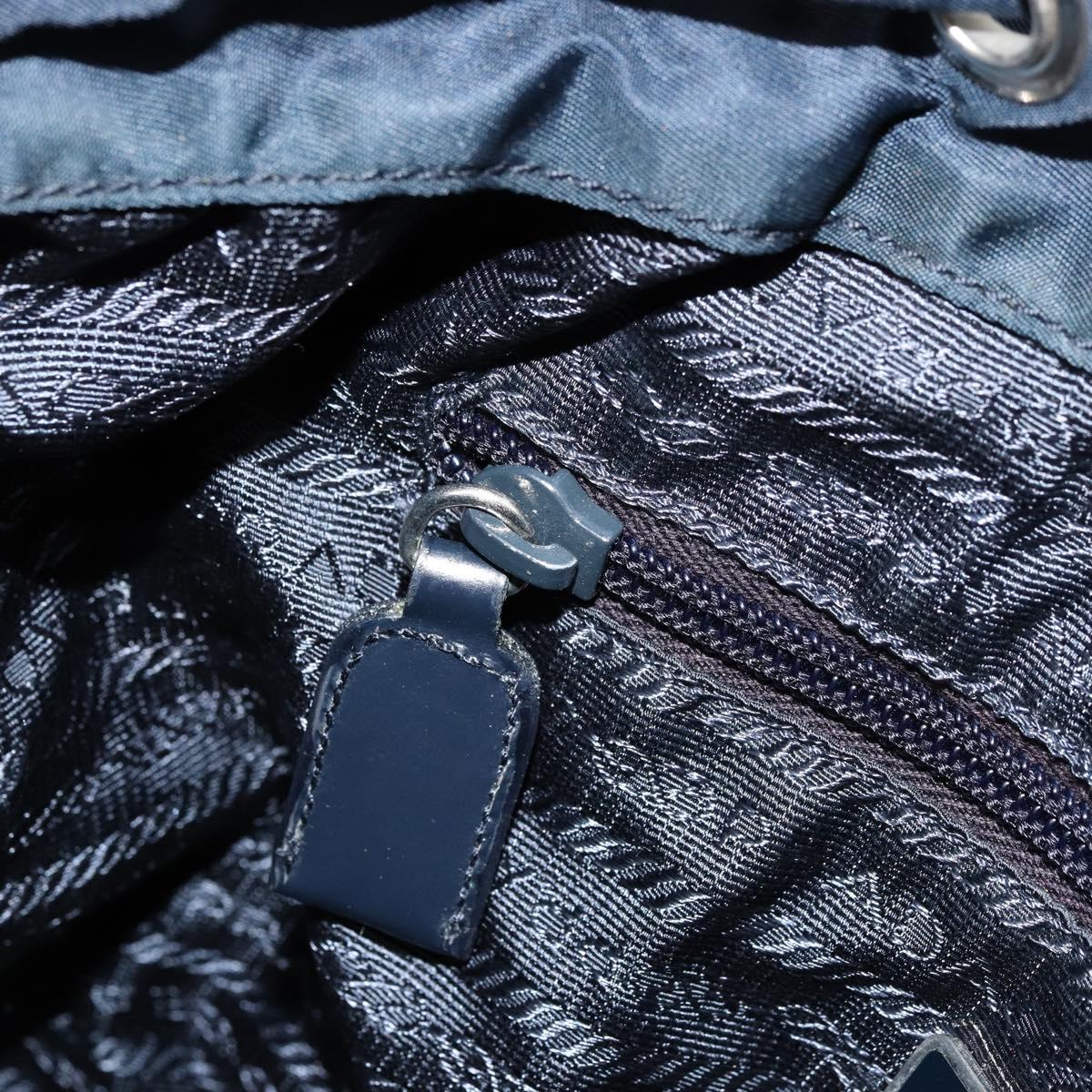 PRADA Backpack Nylon Navy Silver Auth 177799
