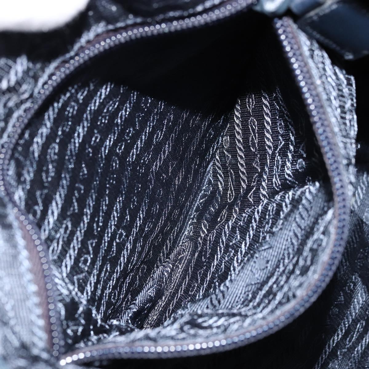 PRADA Backpack Nylon Navy Silver Auth 177799