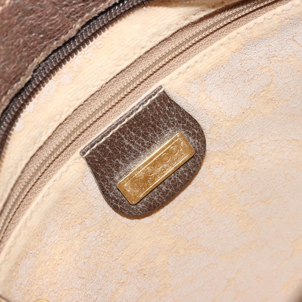 GUCCI GG Supreme Shoulder Bag PVC Beige Gold Auth 177800