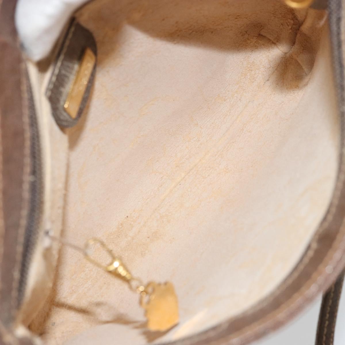 GUCCI GG Supreme Shoulder Bag PVC Beige Gold Auth 177800