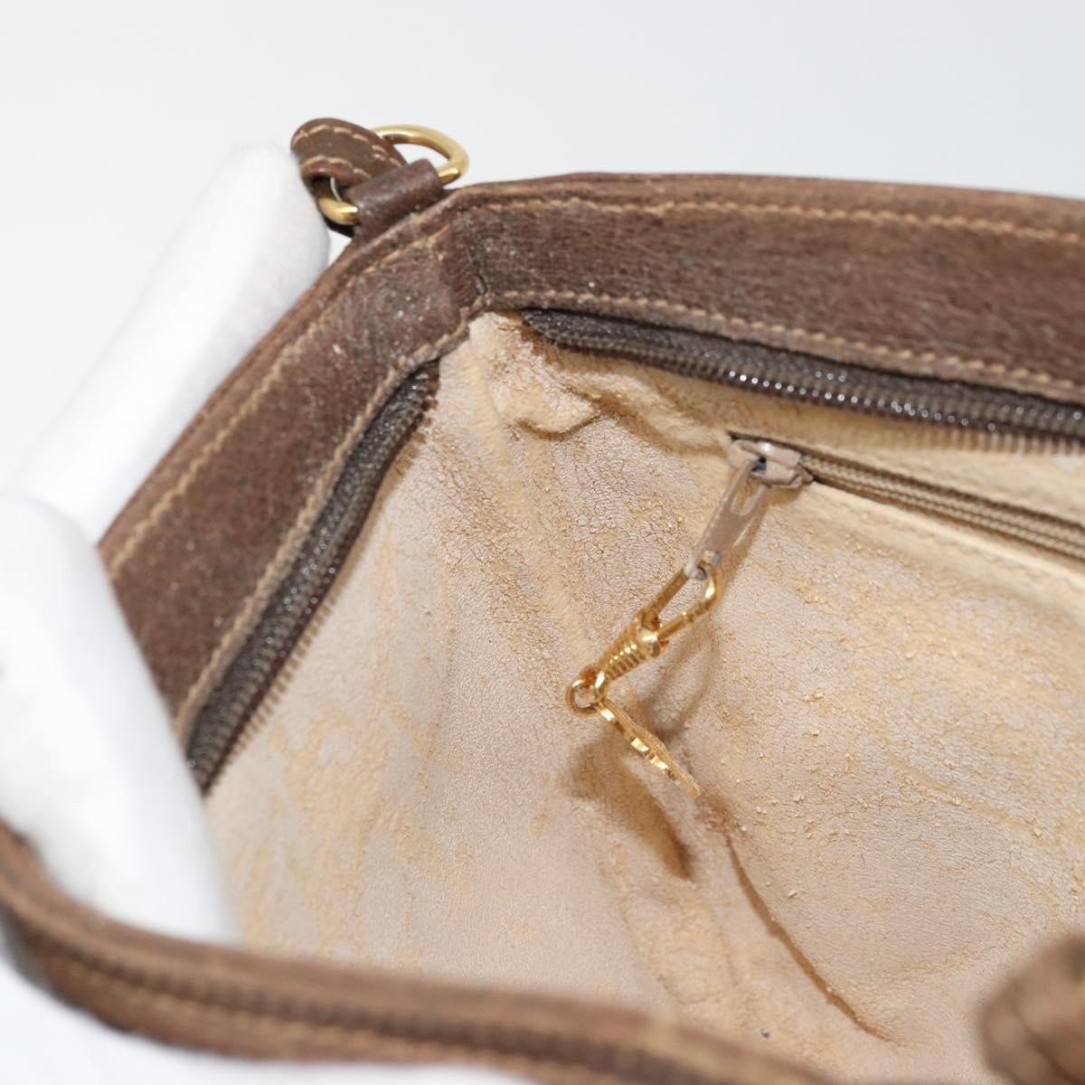 GUCCI GG Supreme Shoulder Bag PVC Beige Gold Auth 177800