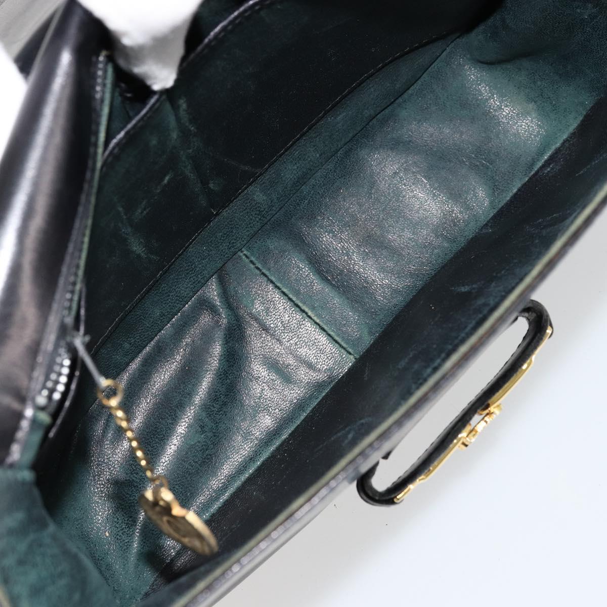 CELINE Shoulder Bag Leather Black Gold Auth 177801