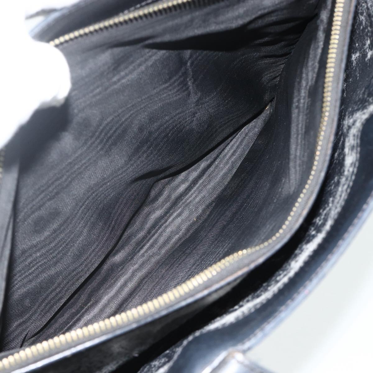 CELINE Macadam Canvas Tote Bag PVC Leather Black Gold Auth 177820