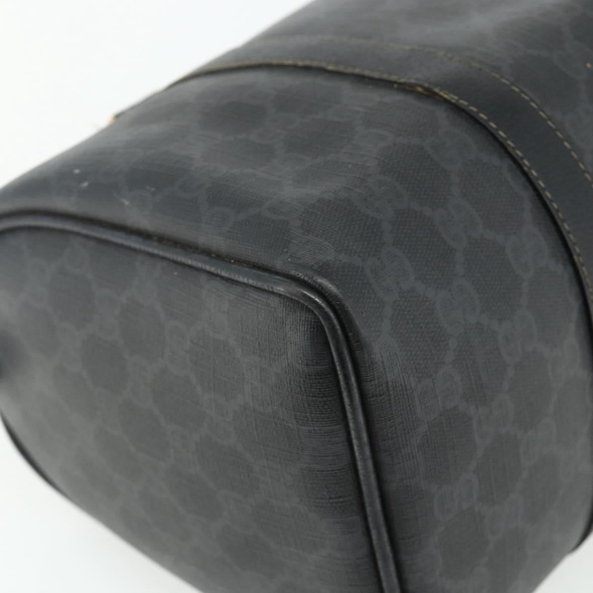 GUCCI GG Supreme Web Sherry Line Hand Bag PVC Black Gold 40 02 007 Auth 177821