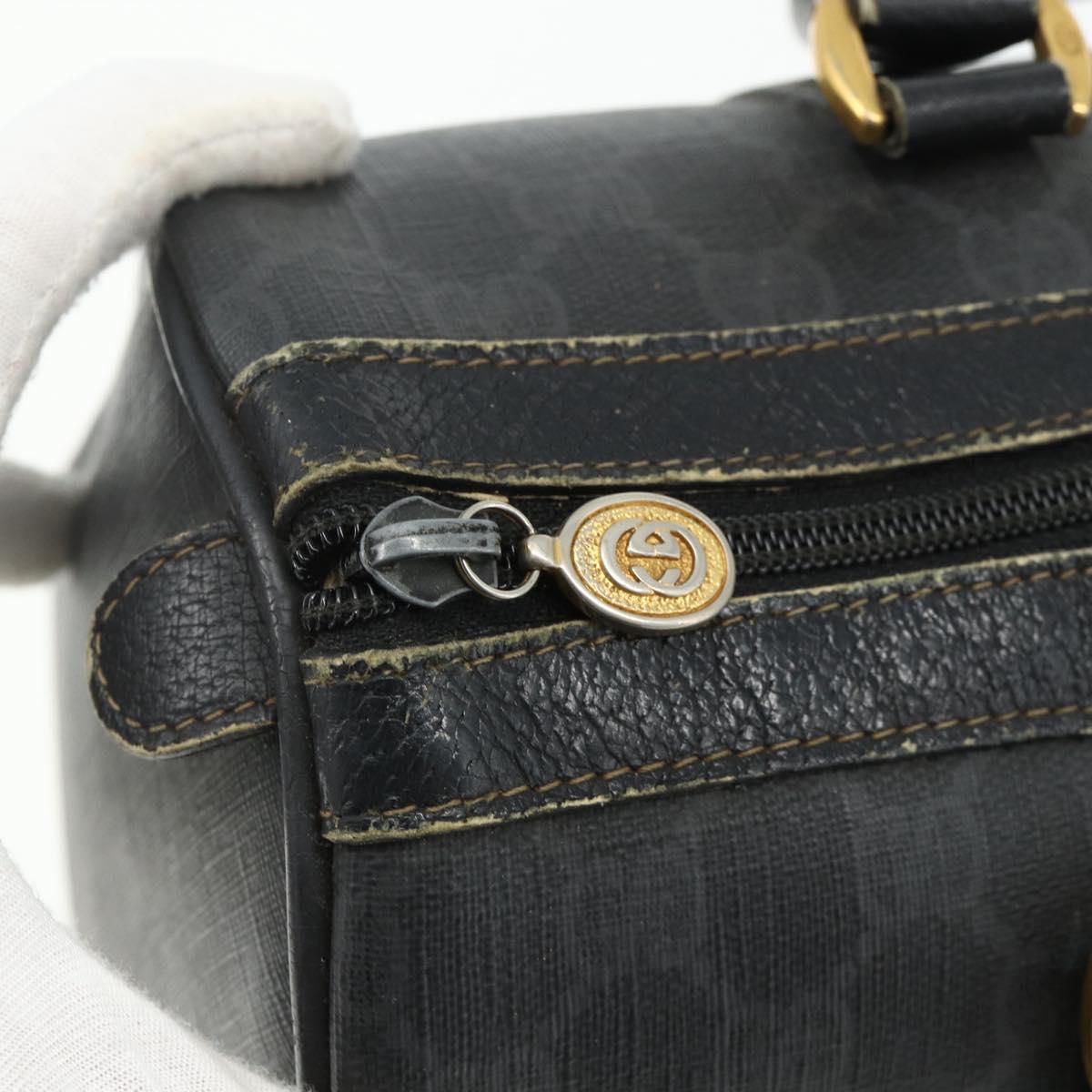 GUCCI GG Supreme Web Sherry Line Hand Bag PVC Black Gold 40 02 007 Auth 177821