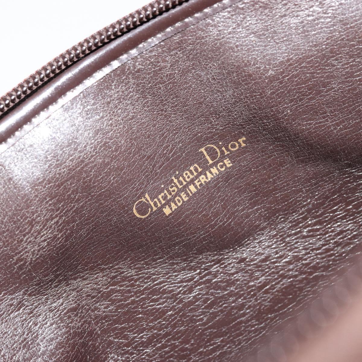 Christian Dior Trotter Canvas Shoulder Bag Brown Gold Auth 177825