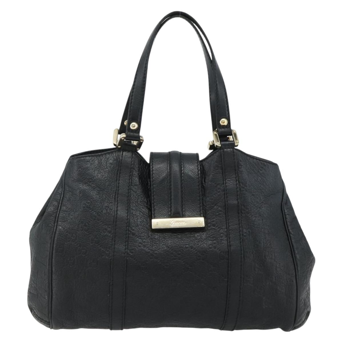 GUCCI GG Canvas Guccissima Tote Bag Leather Black Gold 233609 Auth 177826A