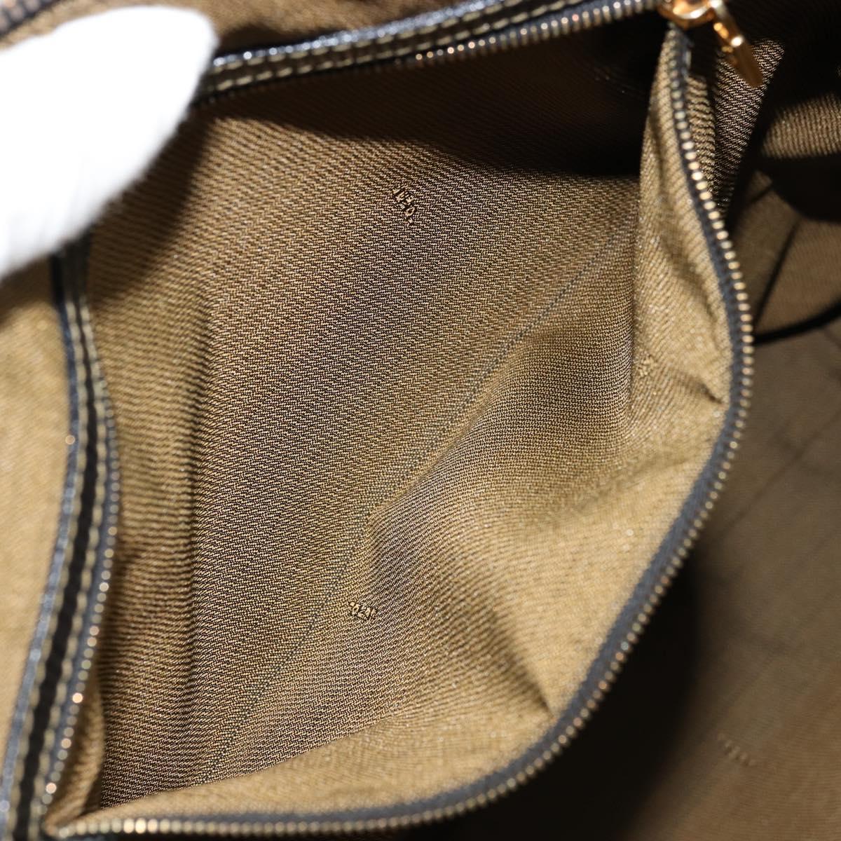 FENDI Zucca Canvas Tote Bag Black Brown Auth 177827A