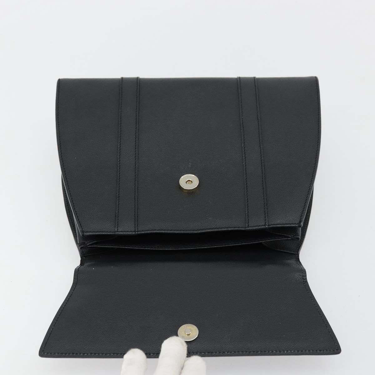 CELINE Hand Bag Leather Black Gold Auth 177844