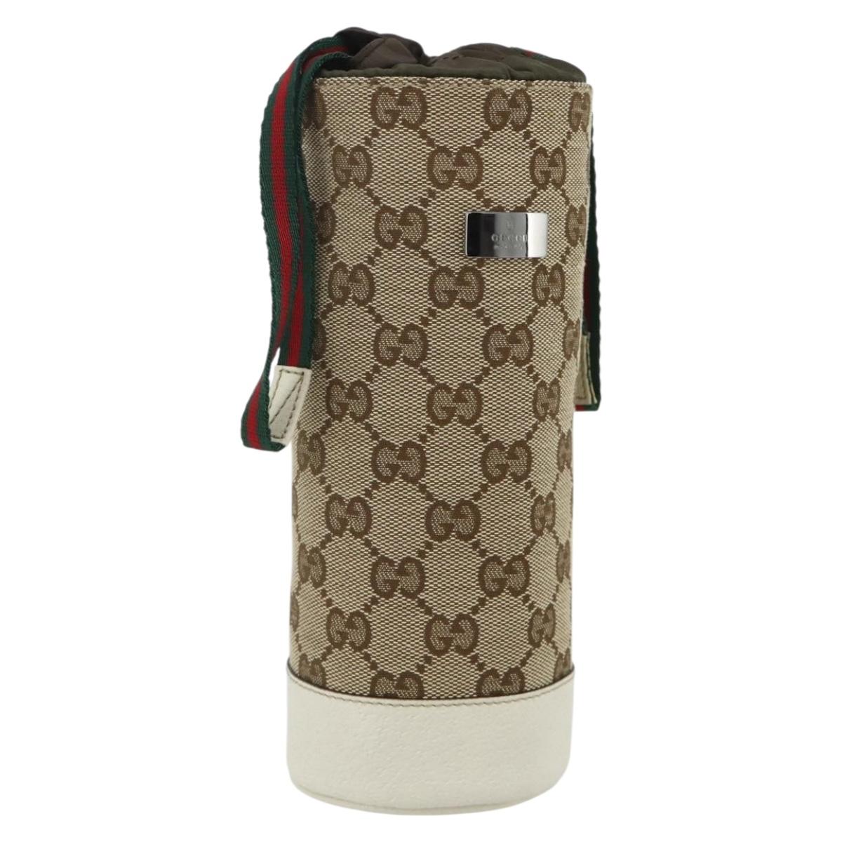 GUCCI GG Canvas Bottle Case Beige Auth 177865A