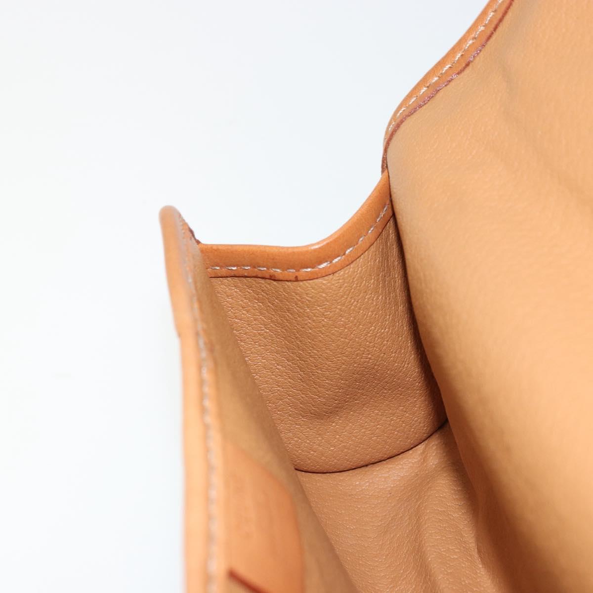 CELINE Macadam Canvas Pouch PVC Leather Brown Gold Auth 177871A