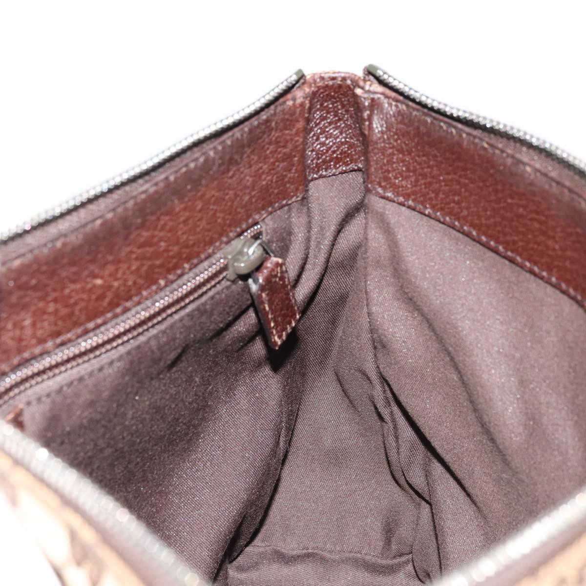 GUCCI GG Canvas Shoulder Bag Beige Silver 114273 Auth 177872