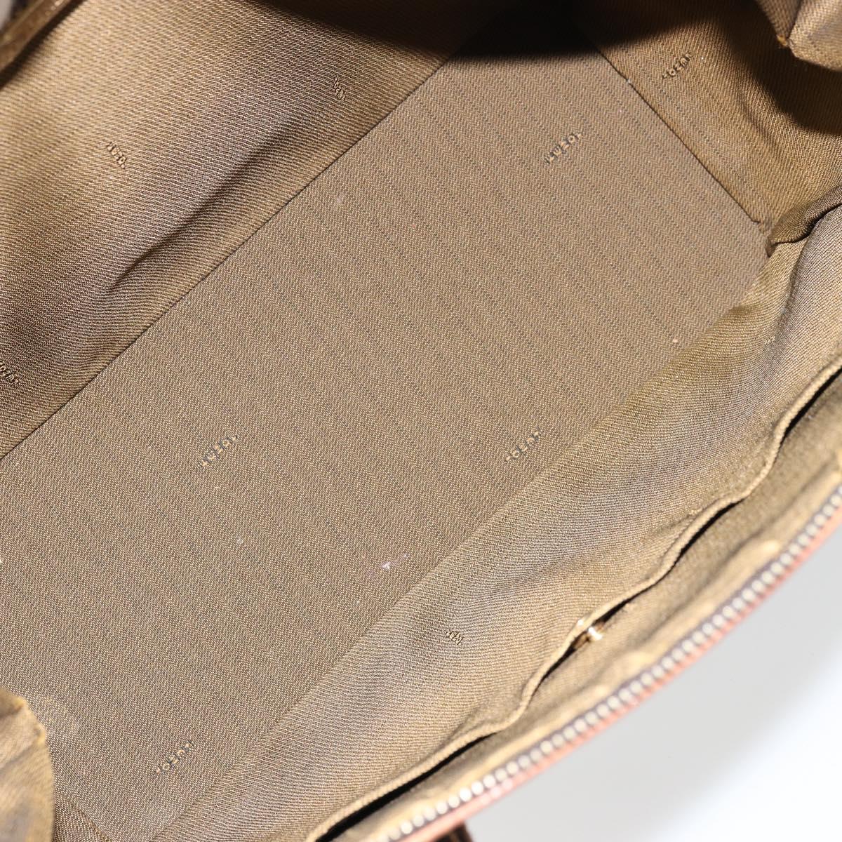 FENDI Zucca Canvas Hand Bag Black Brown Auth 177879