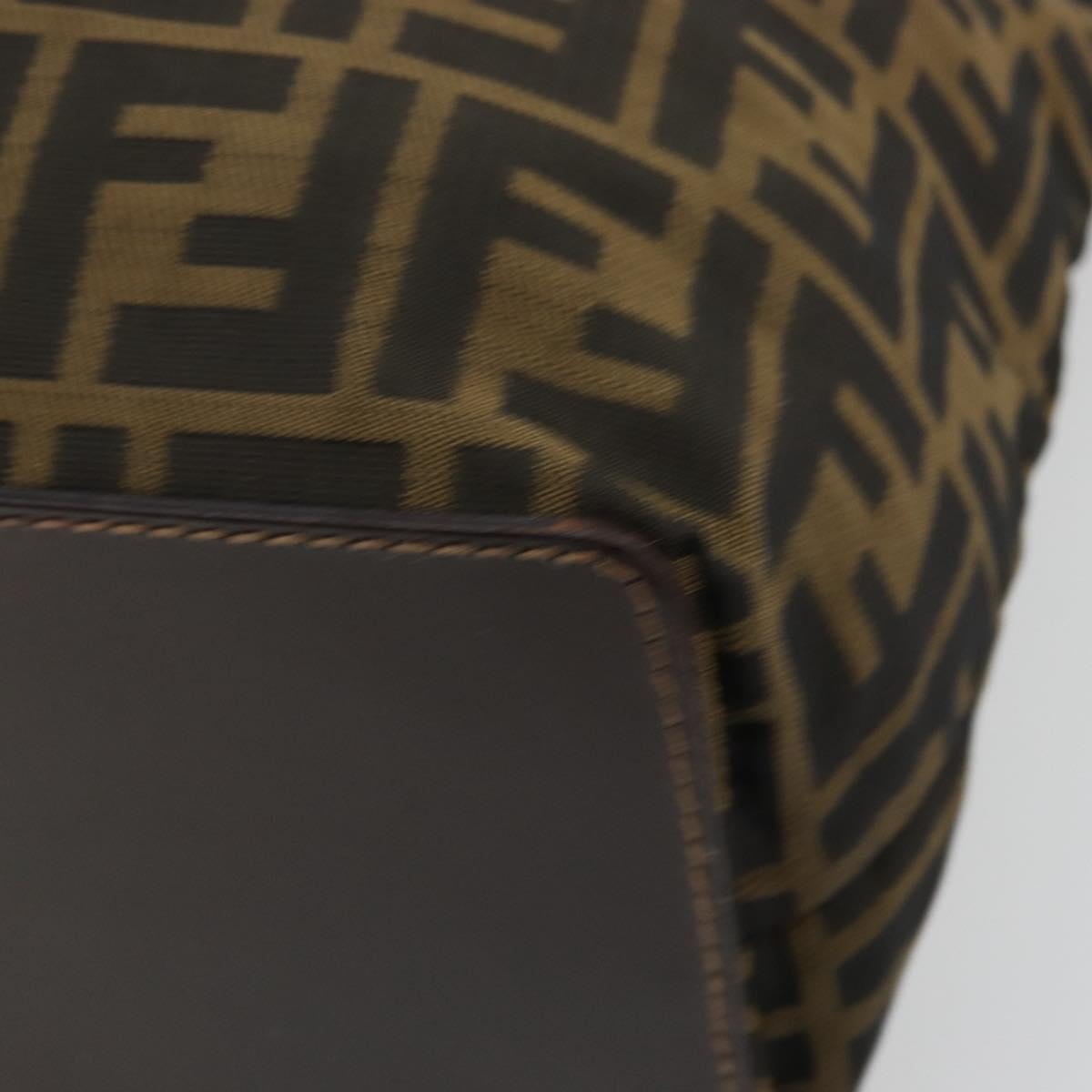 FENDI Zucca Canvas Tote Bag Black Brown Auth 177885A