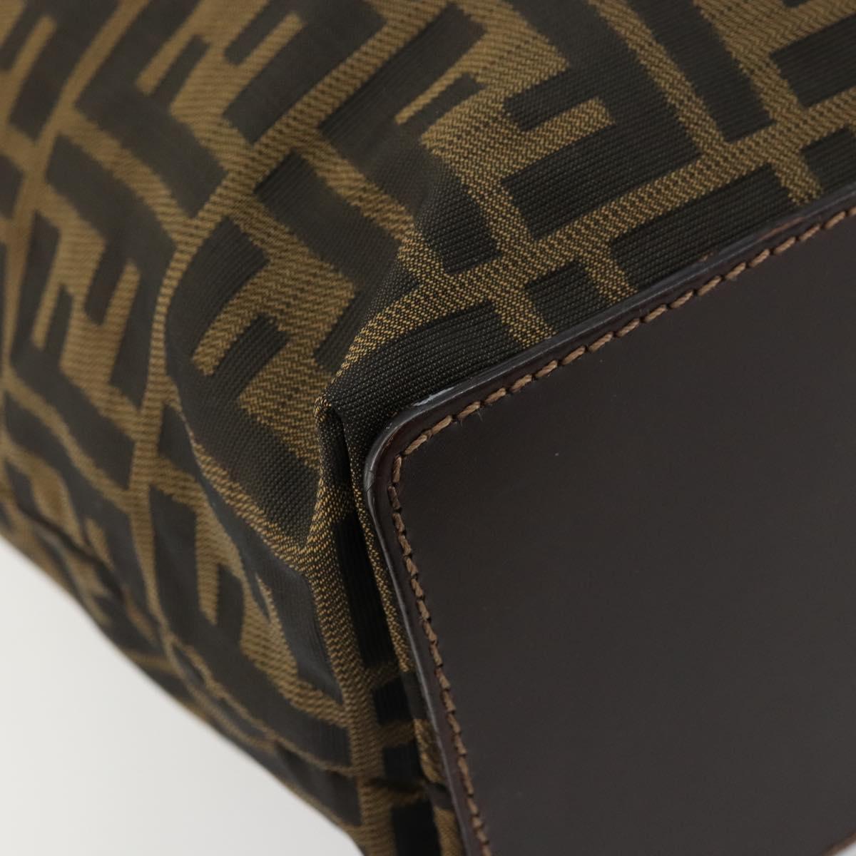 FENDI Zucca Canvas Tote Bag Black Brown Auth 177885A