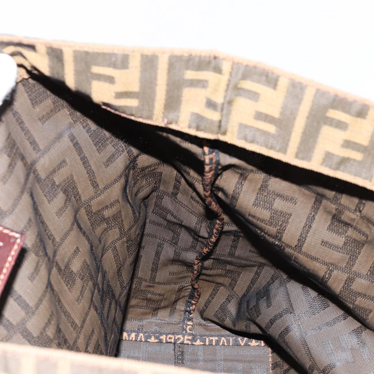 FENDI Zucca Canvas Tote Bag Black Brown Auth 177885A