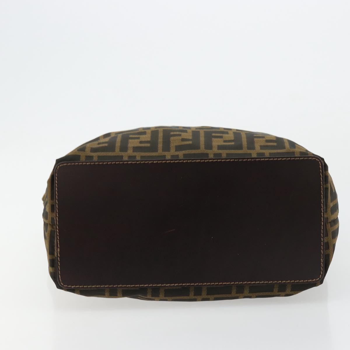 FENDI Zucca Canvas Tote Bag Black Brown Auth 177885A