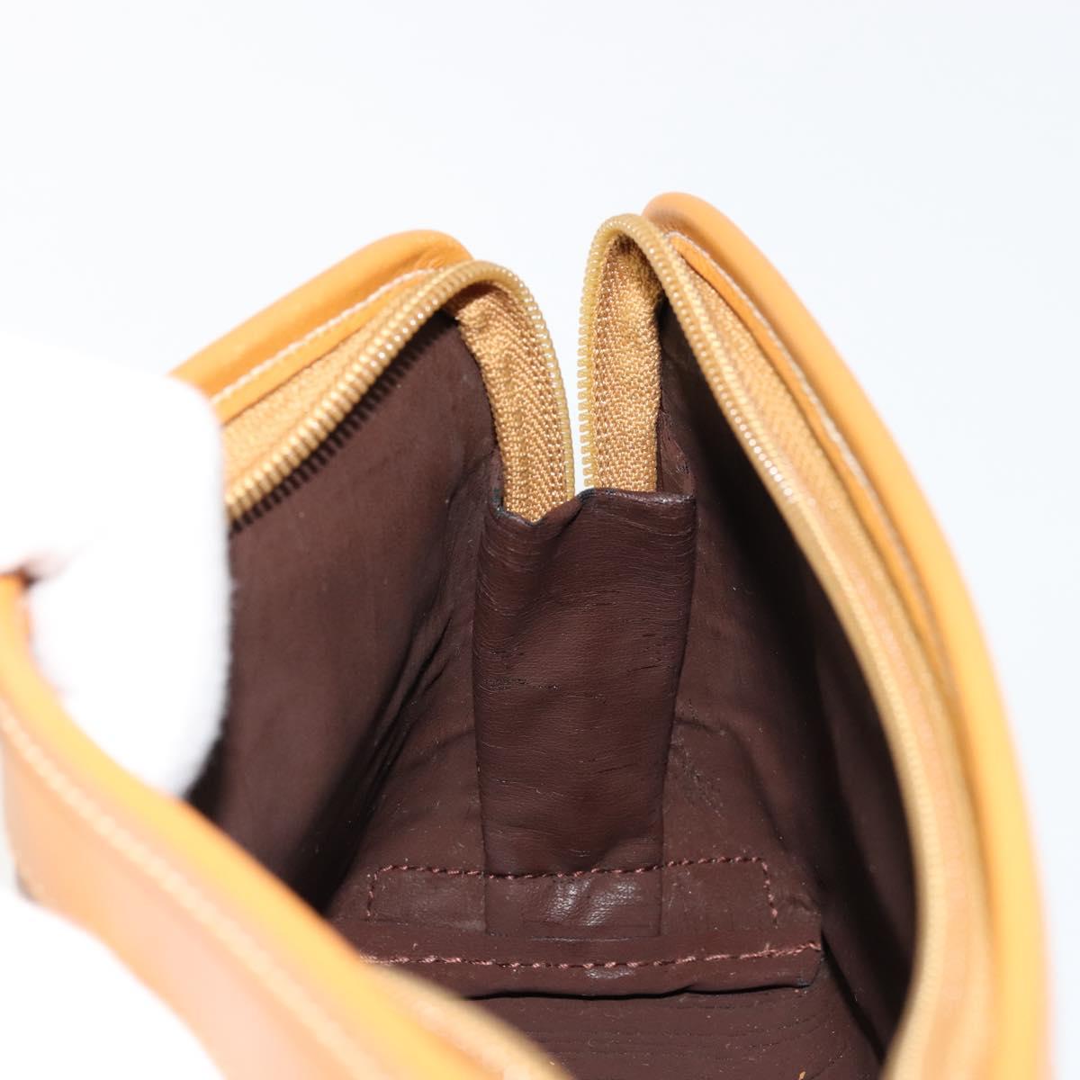 GUCCI Micro GG Supreme Pouch PVC outlet Beige Gold Auth 177897