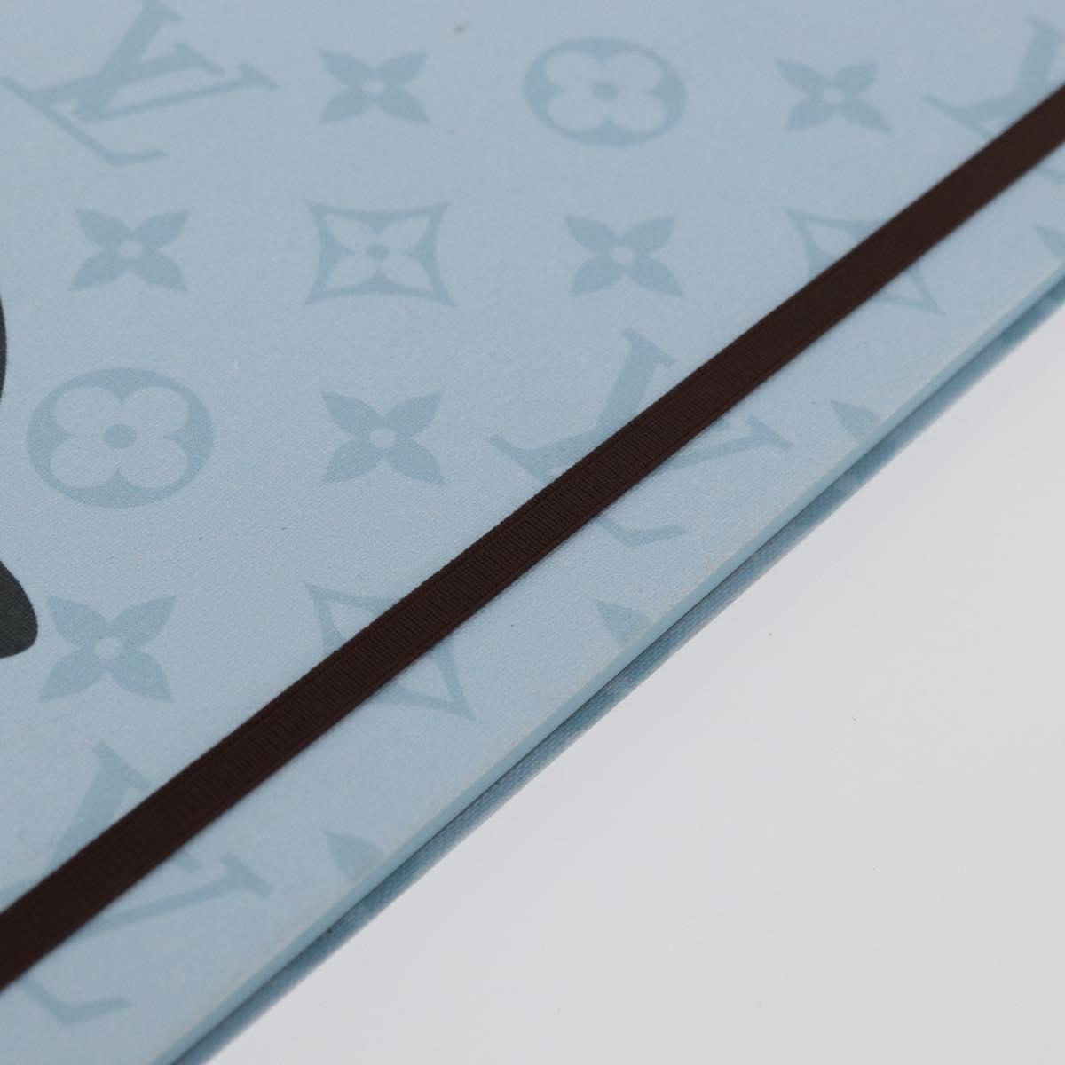 LOUIS VUITTON Monogram Notebook MM Jane Note Cover Blue GI1119 LV Auth 177915A