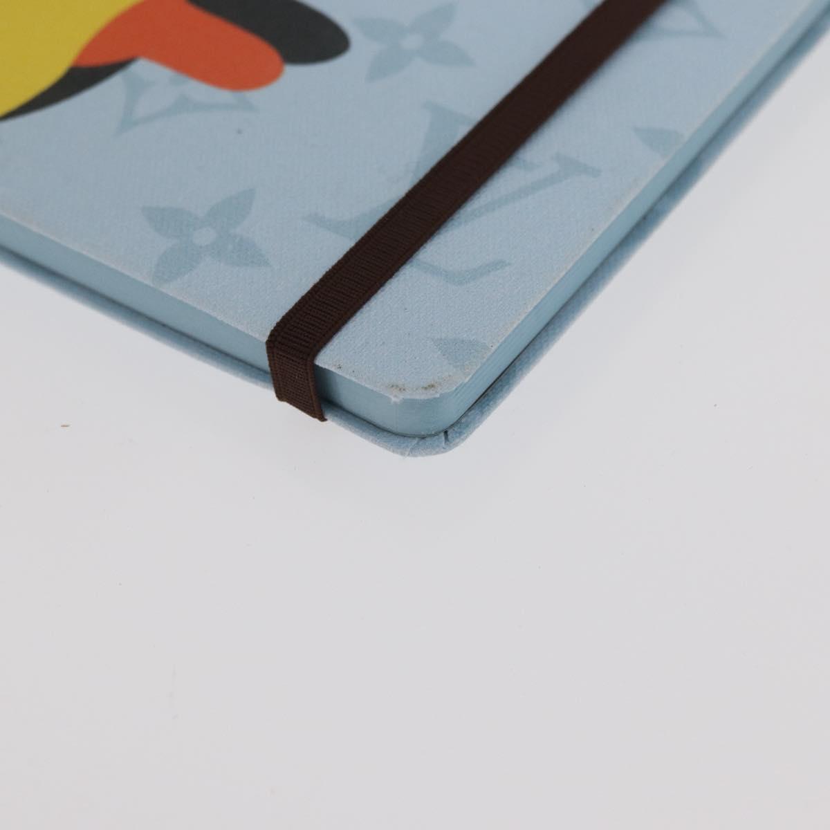 LOUIS VUITTON Monogram Notebook MM Jane Note Cover Blue GI1119 LV Auth 177915A