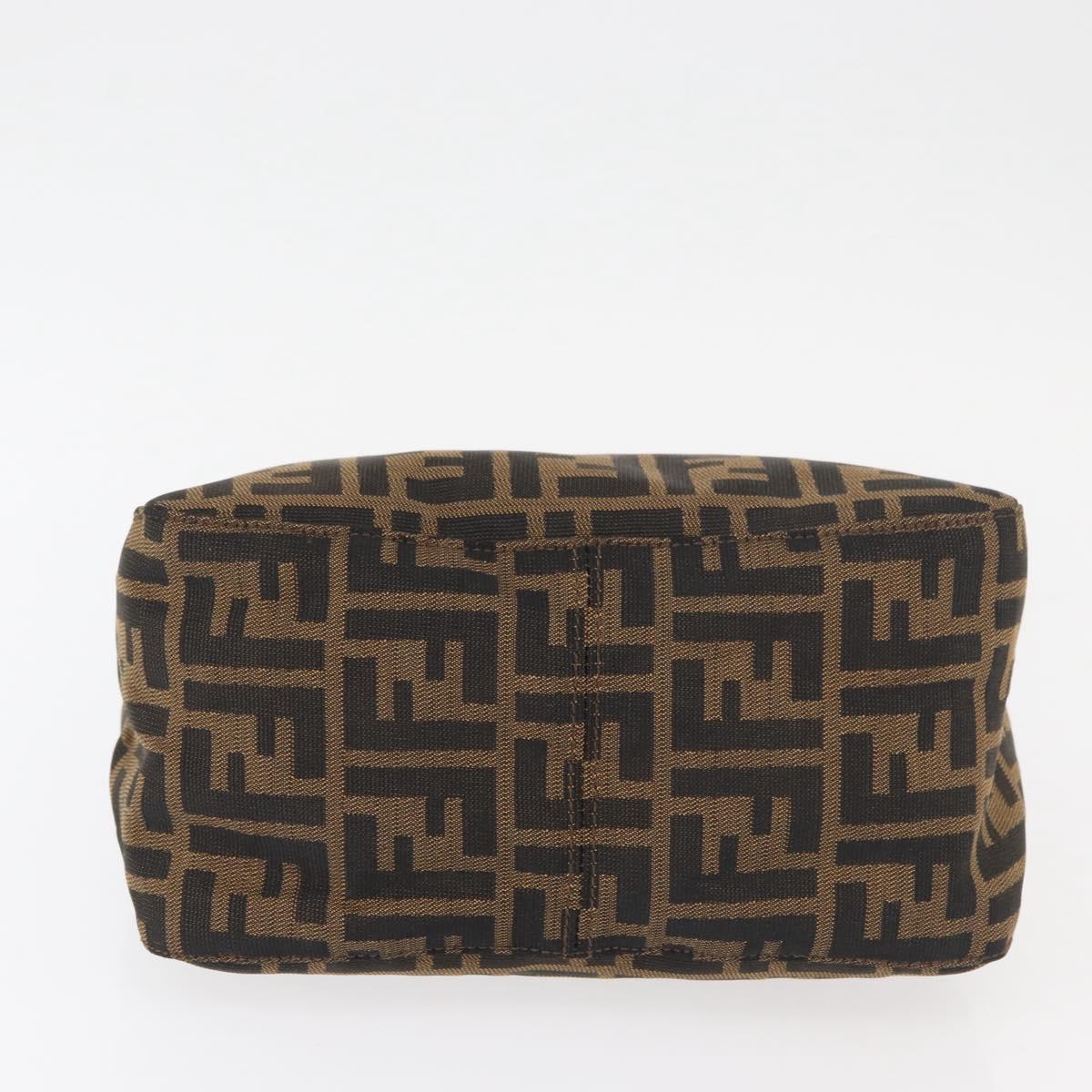 FENDI Zucca Canvas Mamma Baguette Shoulder Bag Black Brown Auth 177921SAV