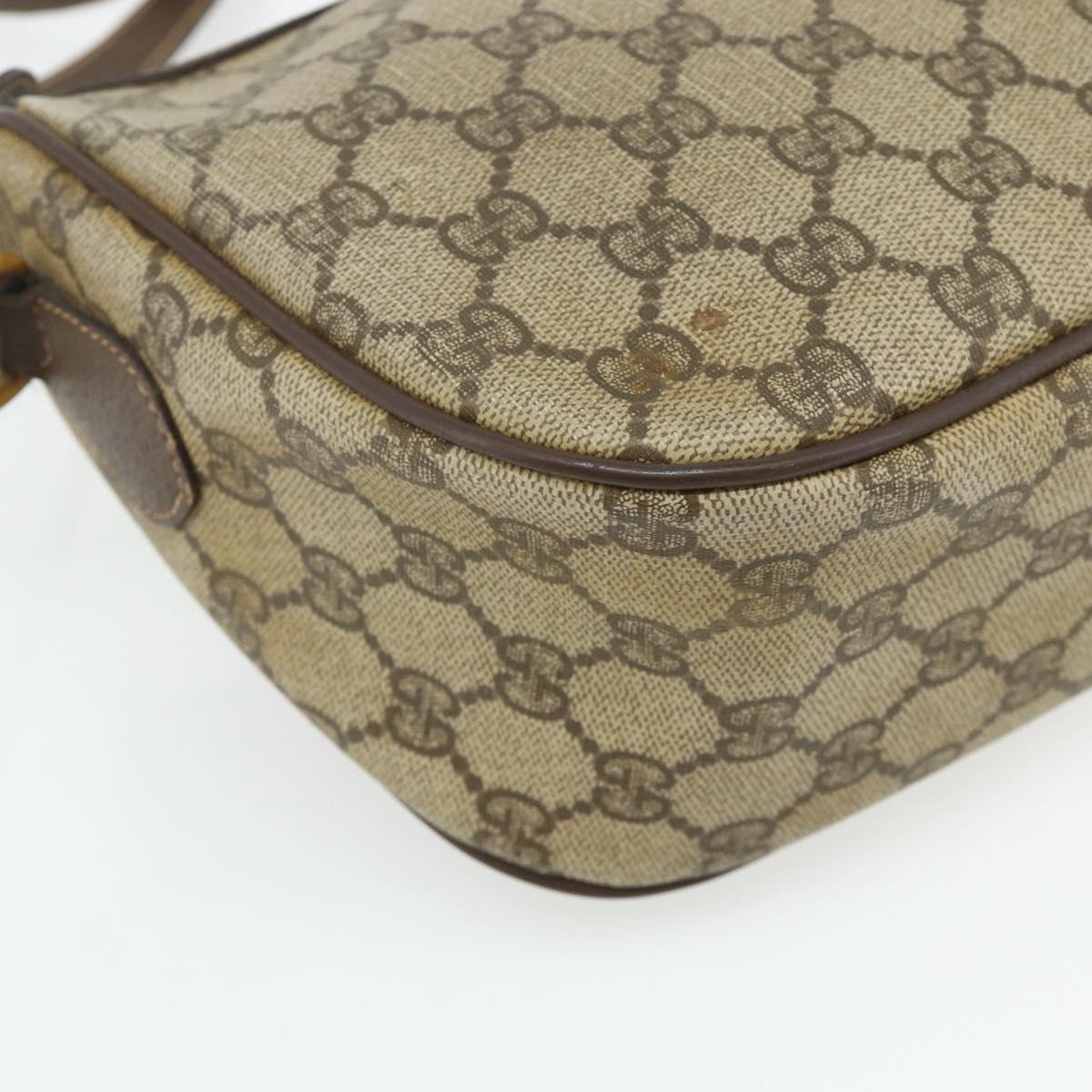 GUCCI GG Supreme Web Sherry Line Bag PVC Beige Gold 89 02 032 Auth 177923