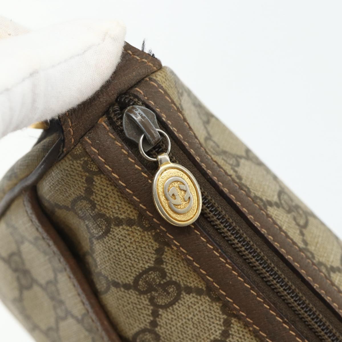 GUCCI GG Supreme Web Sherry Line Bag PVC Beige Gold 89 02 032 Auth 177923