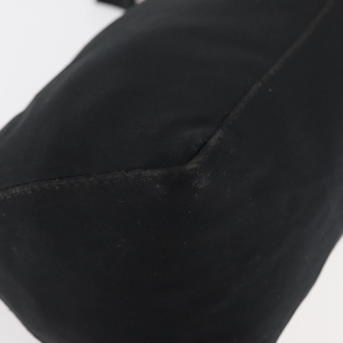 FENDI Hand Pouch Black Silver Auth 177926