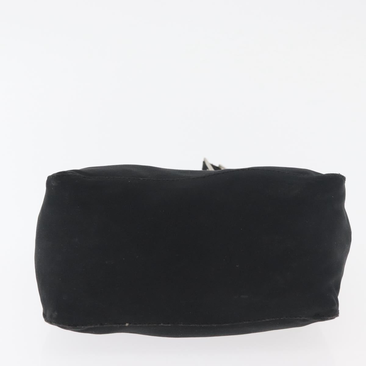 FENDI Hand Pouch Black Silver Auth 177926