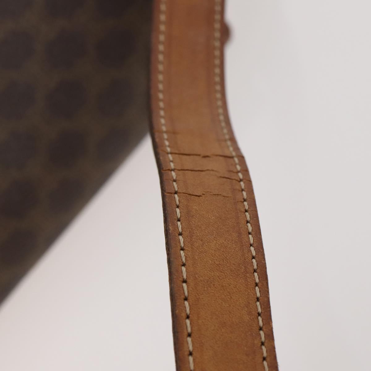 CELINE Macadam Canvas Shoulder Bag PVC Leather 3 Set Brown Auth 177933