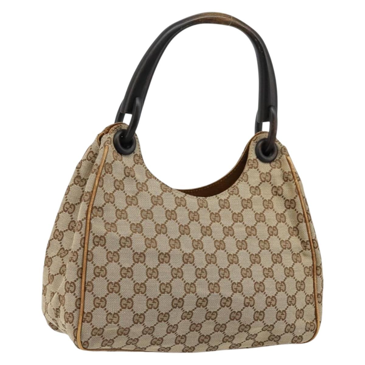 GUCCI GG Canvas Hand Bag Beige 106495 Auth 177964A