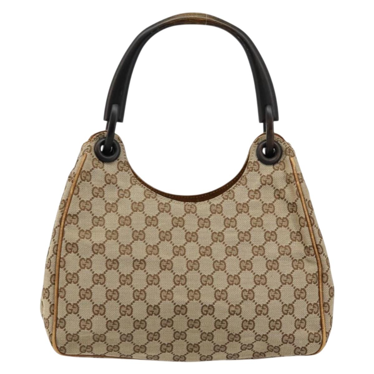 GUCCI GG Canvas Hand Bag Beige 106495 Auth 177964A