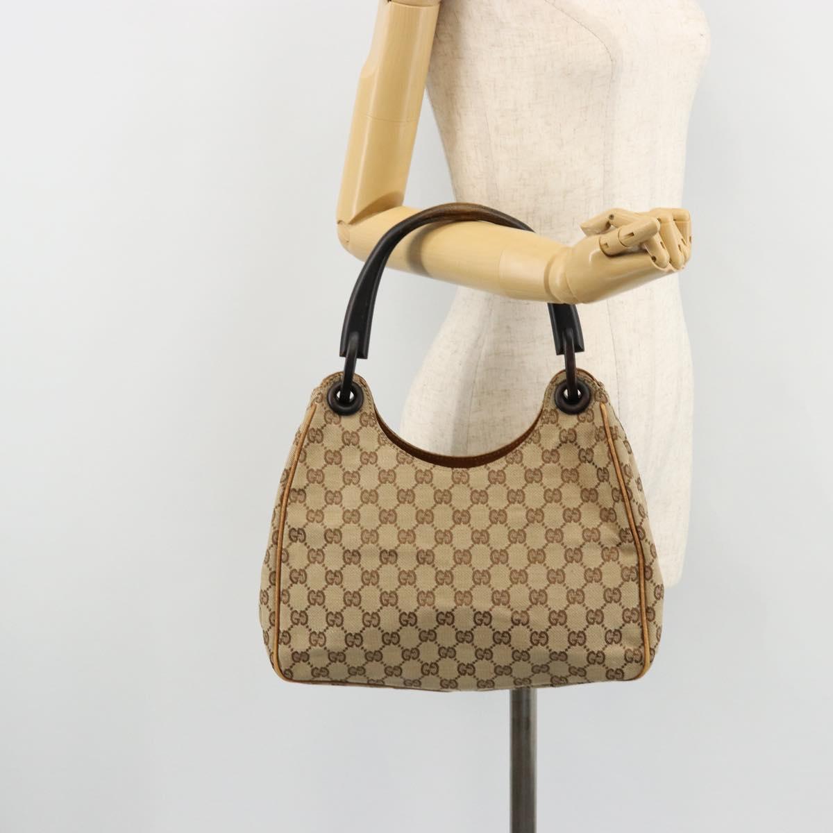 GUCCI GG Canvas Hand Bag Beige 106495 Auth 177964A
