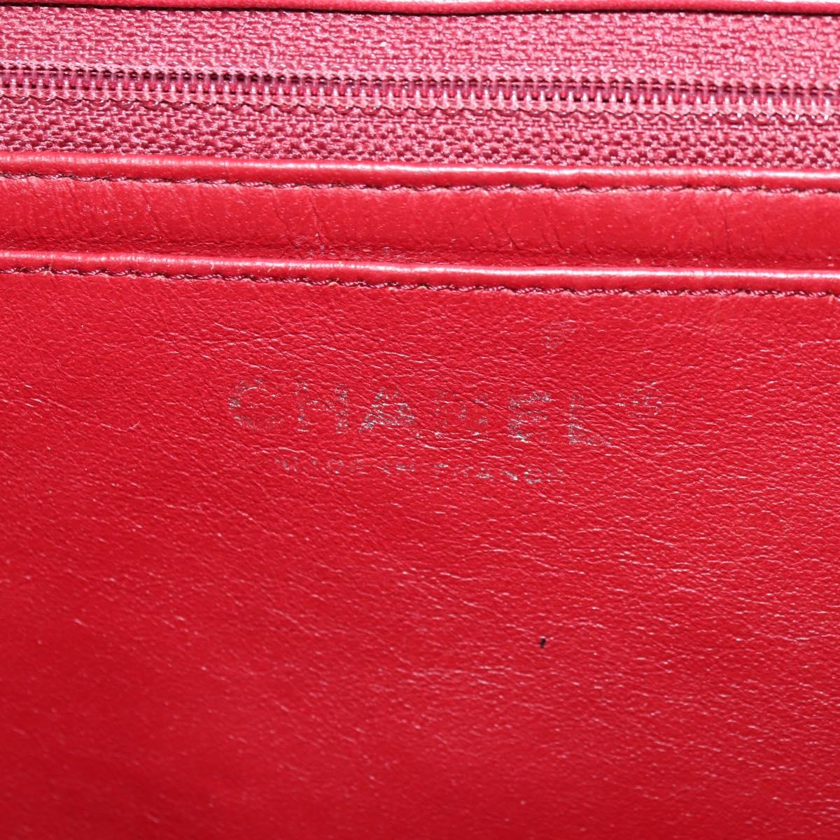 CHANEL Matelasse 30 Chain Shoulder Bag Lamb Skin Red Gold CC Auth 177966V