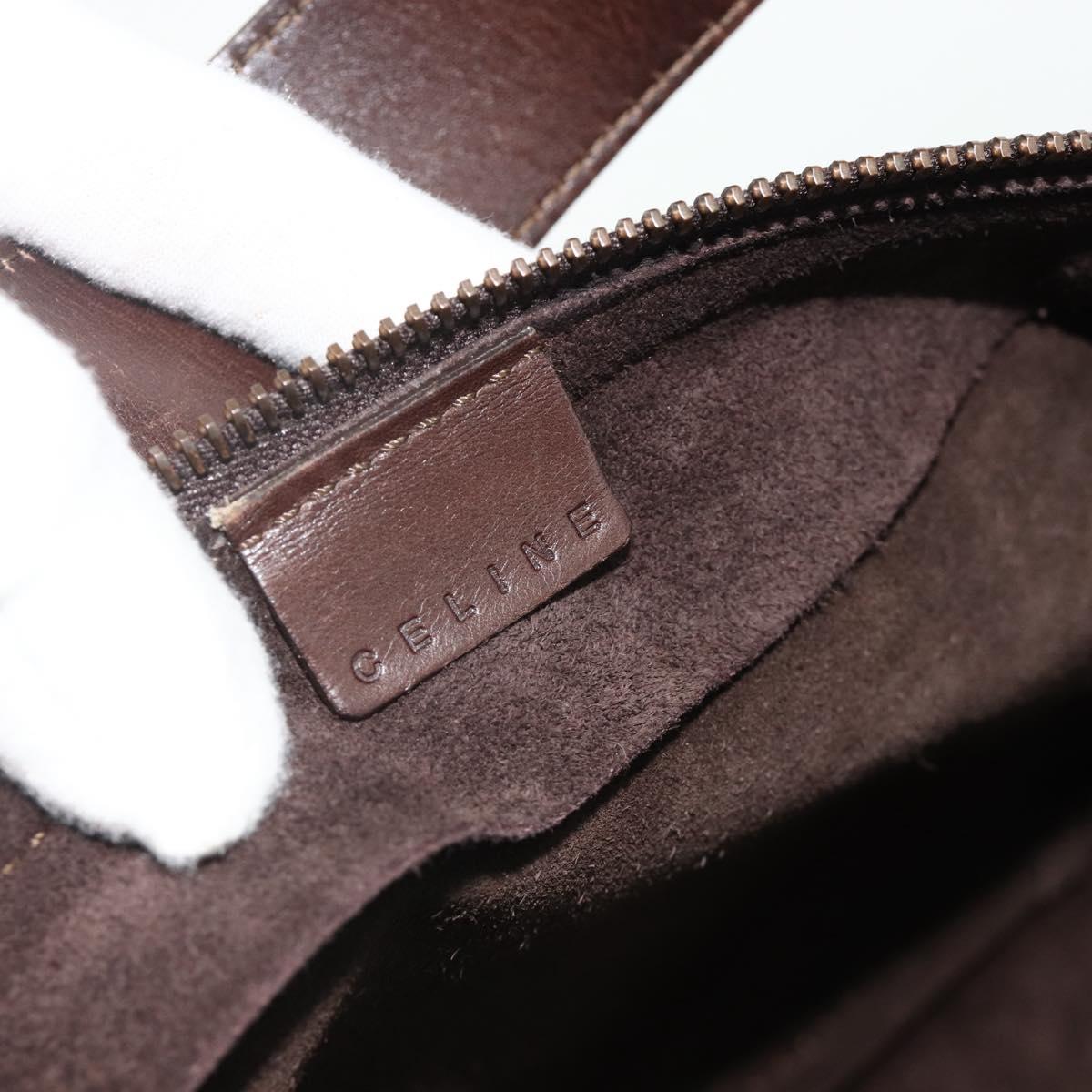 CELINE Shoulder Bag Velor Brown Auth 177970A
