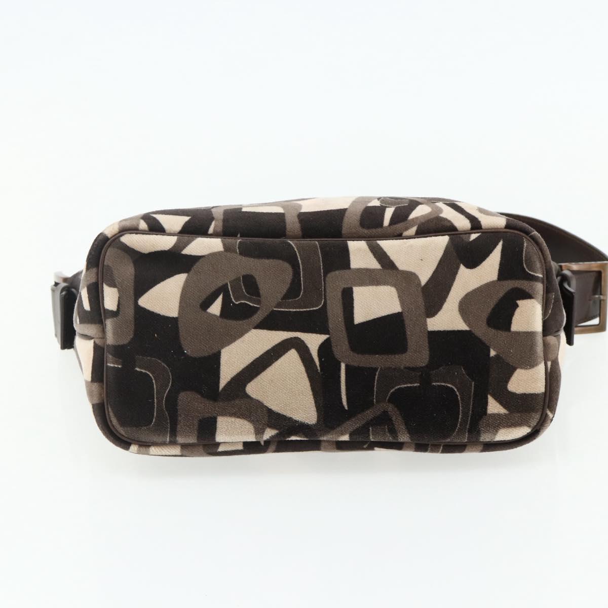 CELINE Shoulder Bag Velor Brown Auth 177970A