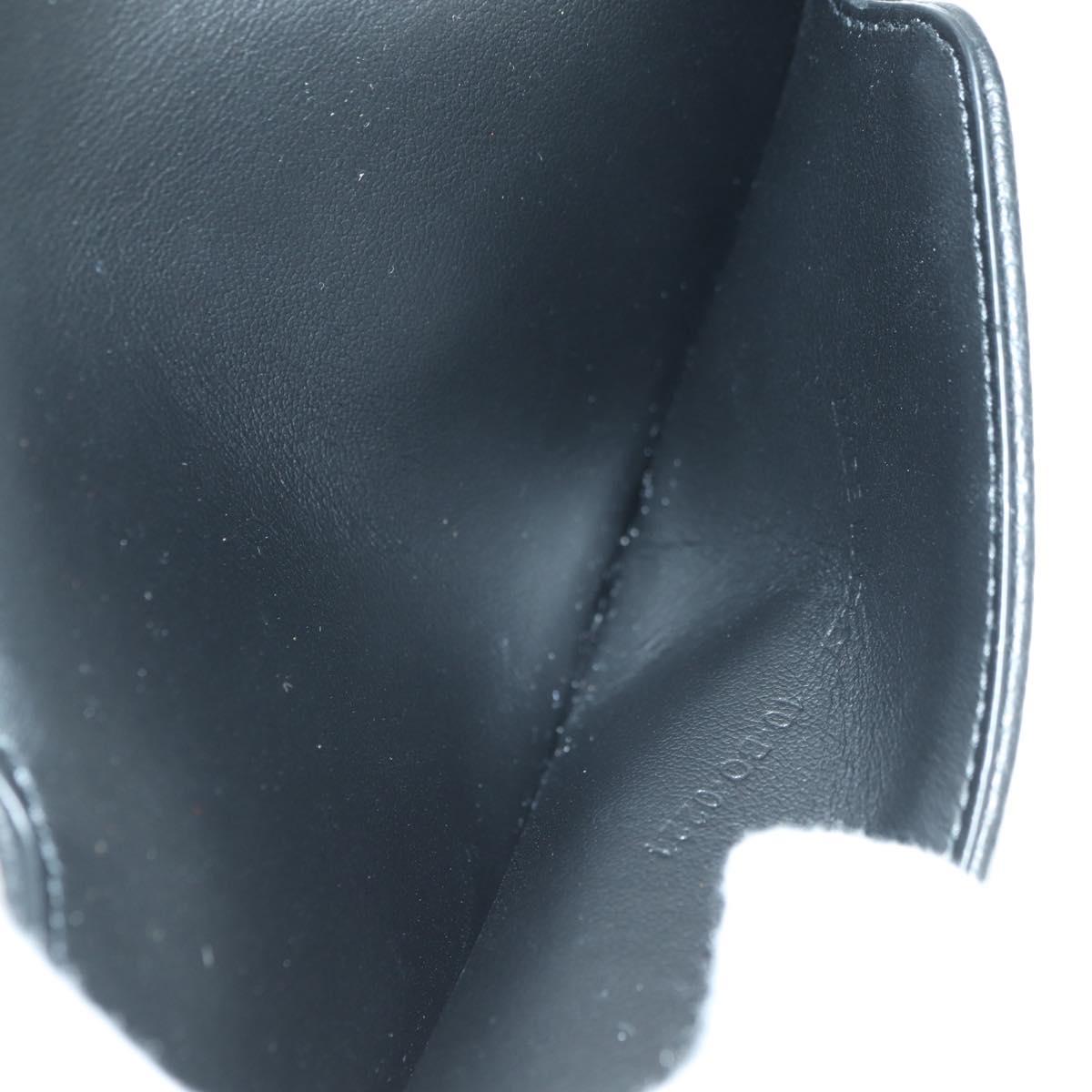 Christian Dior Trotter Canvas Neck Pouch Black Silver Auth 177974M