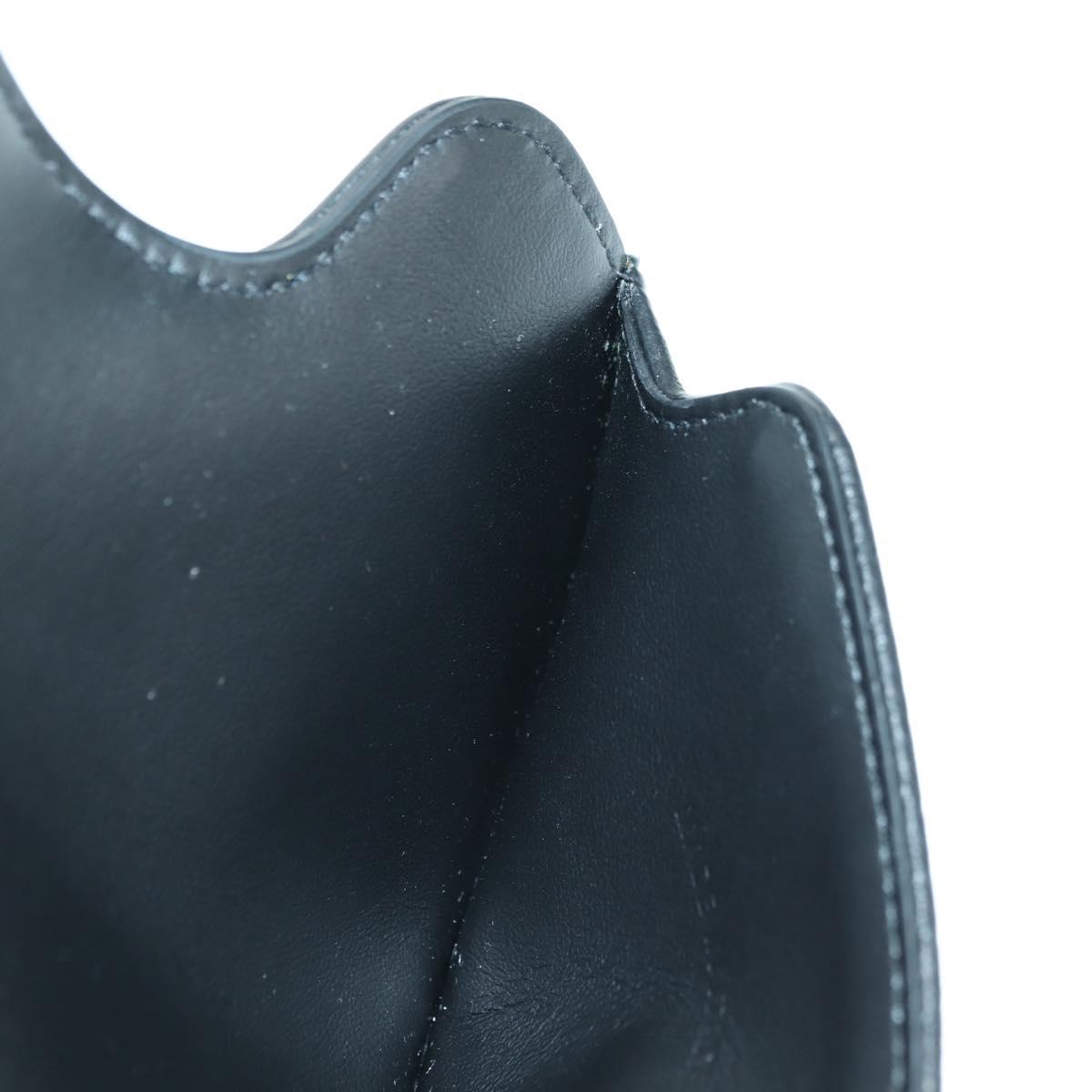 Christian Dior Trotter Canvas Neck Pouch Black Silver Auth 177974M