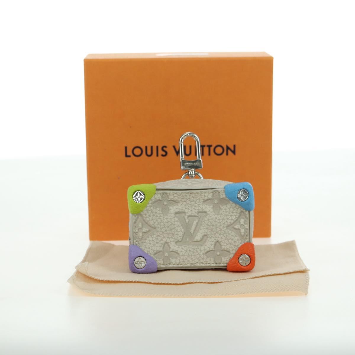 LOUIS VUITTON Taurillon Clemence Climbing Pouch Gray MP3383 LV Auth 177975M
