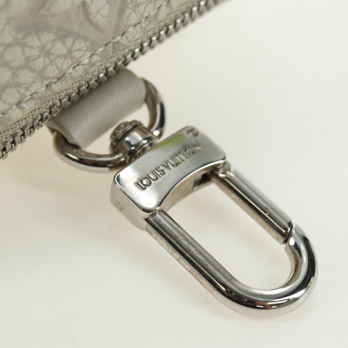 LOUIS VUITTON Taurillon Clemence Climbing Pouch Gray MP3383 LV Auth 177975M