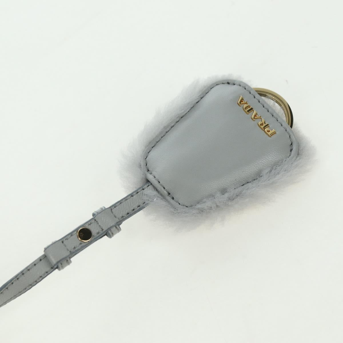 PRADA Shoulder Bag Mouton 3way Gray Gold Auth 177976SM