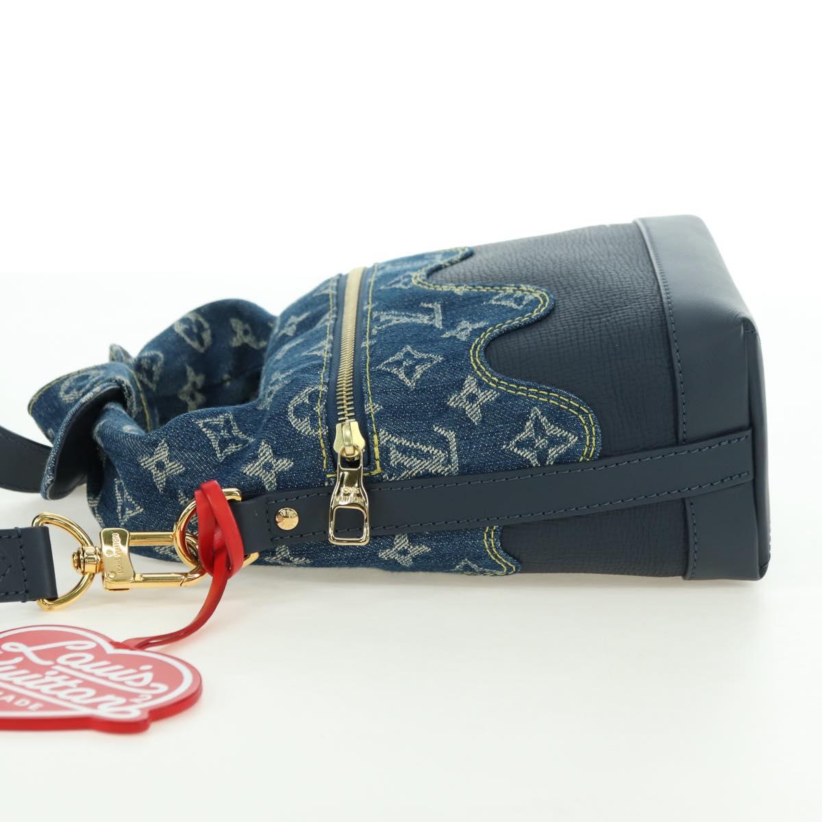 LOUIS VUITTON Monogram Denim Drip Japanese Cruiser Bag Blue M45970 Auth 177977SM
