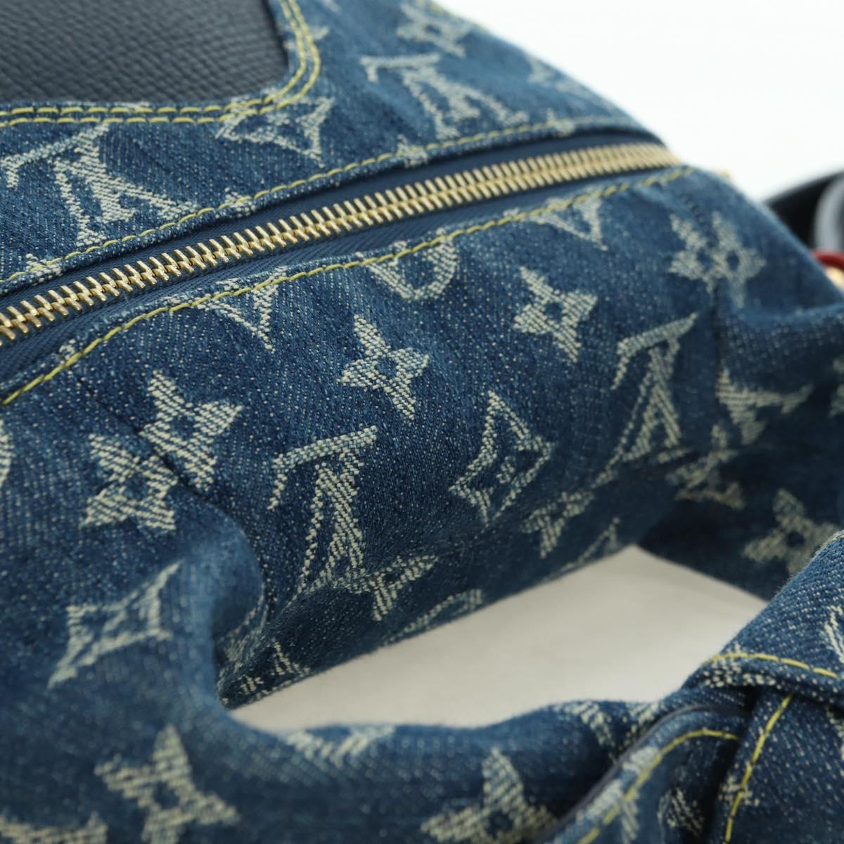 LOUIS VUITTON Monogram Denim Drip Japanese Cruiser Bag Blue M45970 Auth 177977SM
