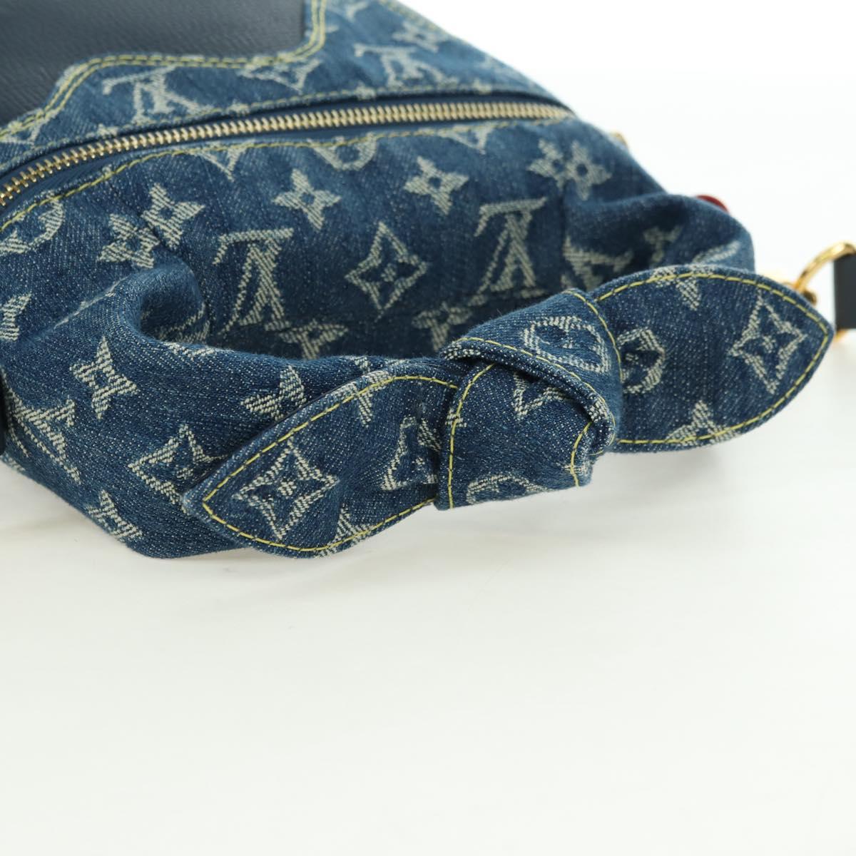 LOUIS VUITTON Monogram Denim Drip Japanese Cruiser Bag Blue M45970 Auth 177977SM