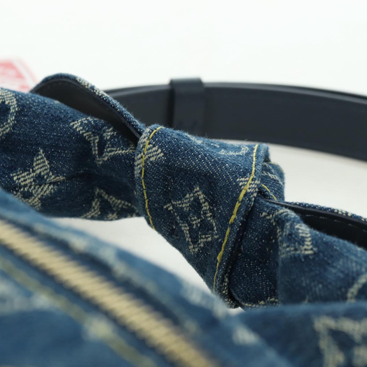 LOUIS VUITTON Monogram Denim Drip Japanese Cruiser Bag Blue M45970 Auth 177977SM