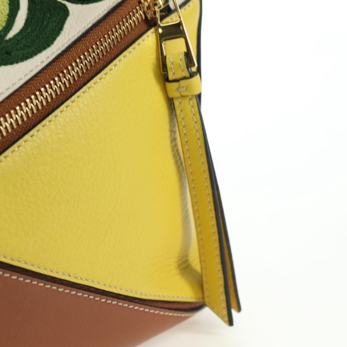 LOEWE Puzzle Bag Small Hammock Hand Bag Leather Brown Gold Auth 177978SM