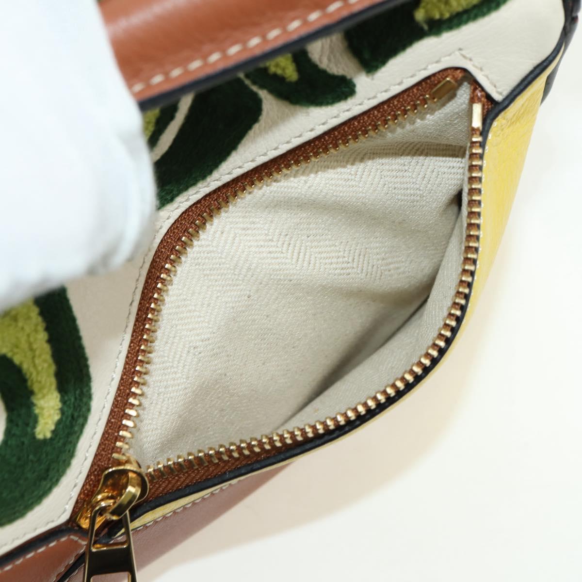 LOEWE Puzzle Bag Small Hammock Hand Bag Leather Brown Gold Auth 177978SM